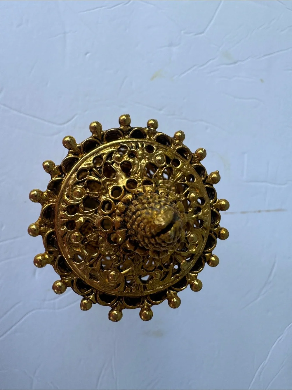 Vintage Hollywood Regency Gold Filigree Vanity Toothbrush Makeup Brush Holder 9”